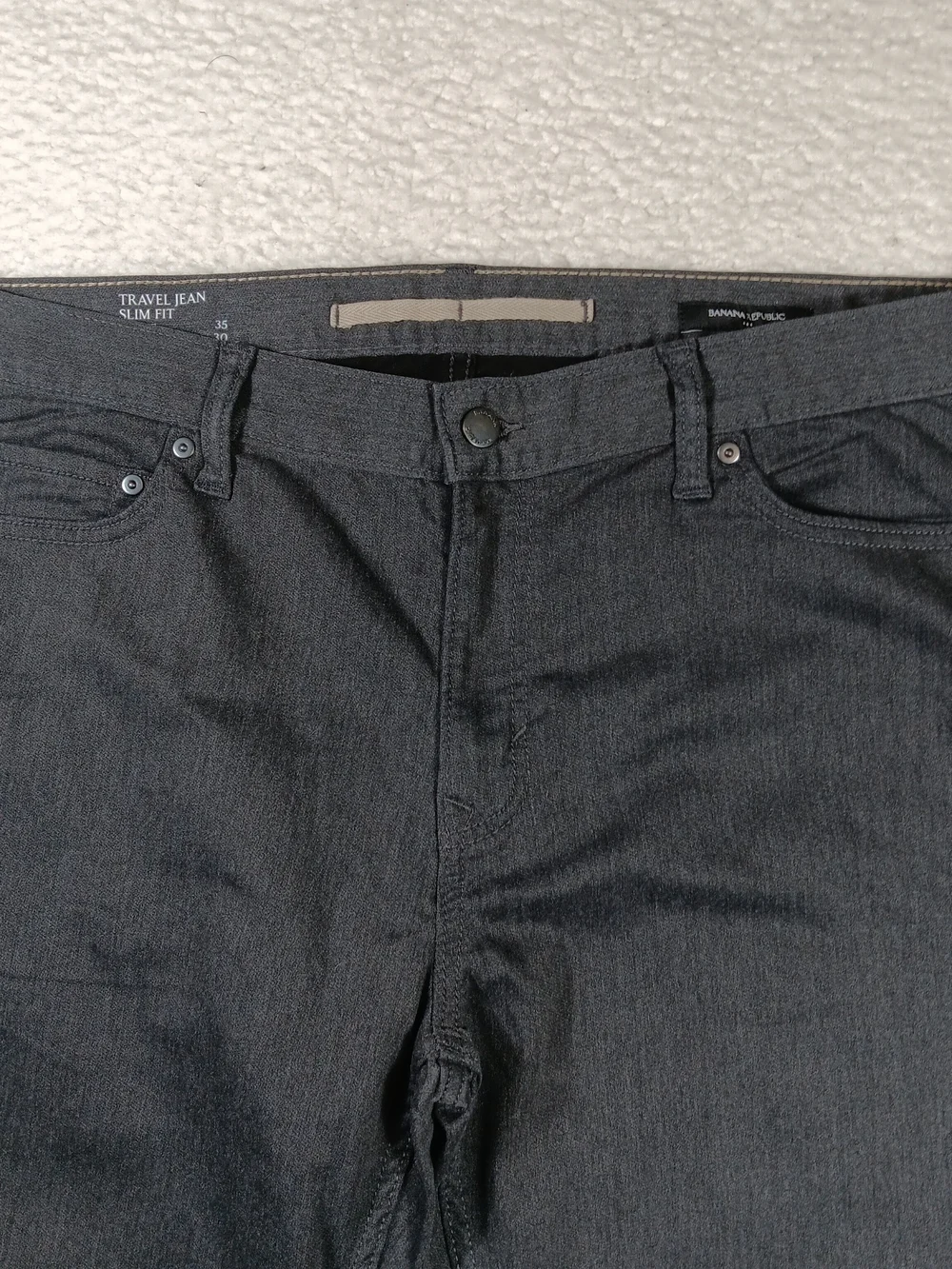 Banana Republic Jeans Mens 35x30 Gray Travel Jean Slim Fit Stretch Casual
